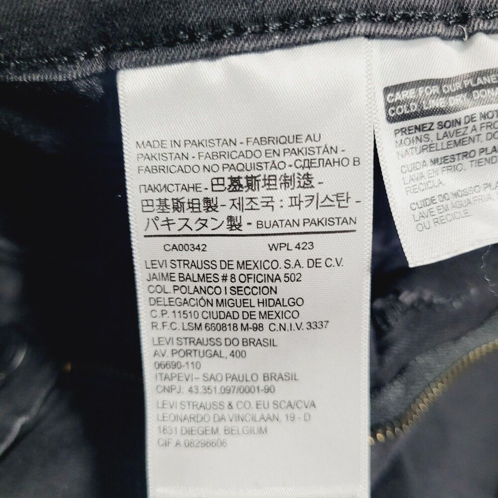 Levi's 711 Skinny Jeans Womens 16W Black Dark Wash Mid Rise Stretch Denim - Picture 7 of 16